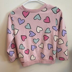 H&M Pink Heart Pattern Kids Sweatshirt